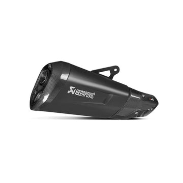 BMW S1000XR - (2017-2019) Akrapovic Titanium Silencer Slip-On Kit (Includes Carbon Heat Shield) - Satin Black - Removable Baffle
