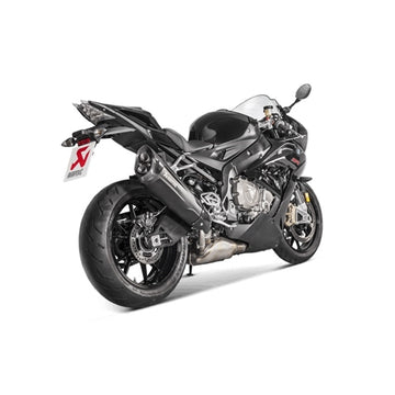 BMW S1000RR - (2017-2018) Akrapovic Titanium Silencer Slip-On Kit (Includes Carbon Heat Shield) - Satin Black - Road Legal