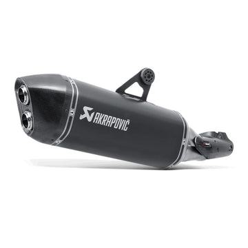 BMW R1200GS Adventure - (2014-2016) Akrapovic Titanium Silencer Slip-On Kit - (Includes Carbon Heat Shield) Black Finish - Road Legal Removable Baffle