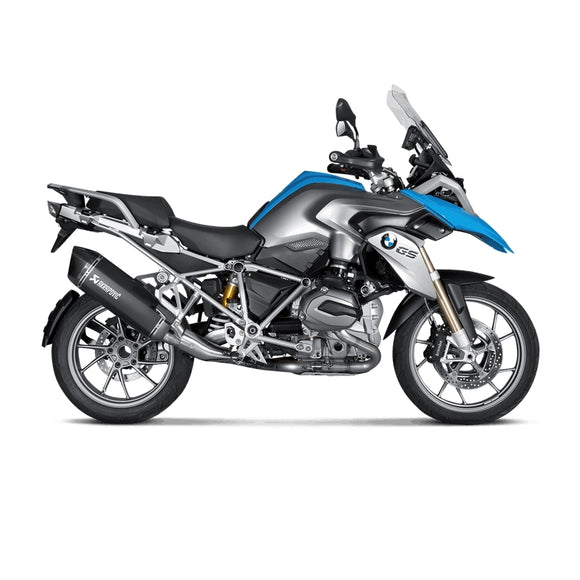 BMW R1200GS Adventure - (2014-2016) Akrapovic Titanium Silencer Slip-On Kit - (Includes Carbon Heat Shield) Black Finish - Road Legal Removable Baffle