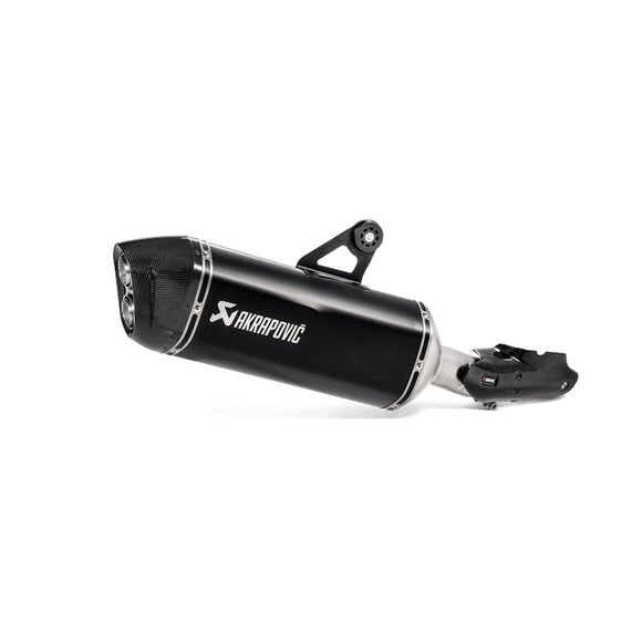 BMW R1250GS - (2019-2023) Akrapovic Titanium Silencer Slip-On Kit - (Includes Carbon Heat Shield) Black Finish - Road Legal
