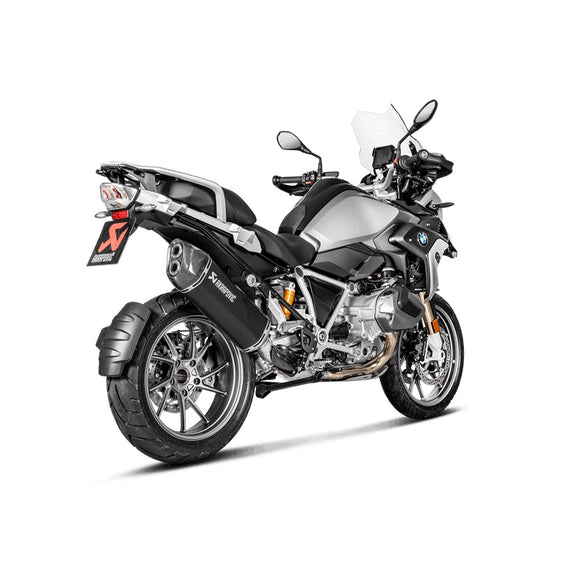 BMW R1250GS - (2019-2023) Akrapovic Titanium Silencer Slip-On Kit - (Includes Carbon Heat Shield) Black Finish - Road Legal