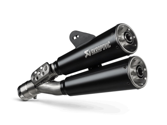 BMW R 12 - (2024-2026) Akrapovic Black Coated Twin Stacked Silencer Slip-On Kit - Road Legal