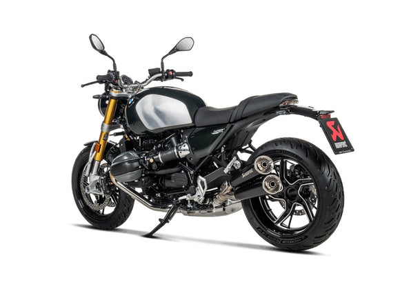 BMW R 12 G/S - (2025-2026) Akrapovic Black Coated Twin Stacked Silencer Slip-On Kit - Road Legal