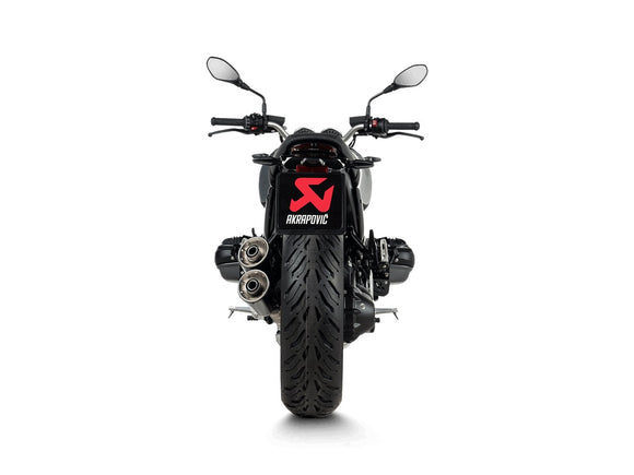 BMW R 12 nineT - (2024-2026) Akrapovic Black Coated Twin Stacked Silencer Slip-On Kit - Road Legal
