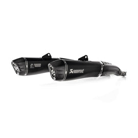 BMW K1600B Bagger/Grand America - (2018-2020) Akrapovic Titanium Silencer Slip-On Kit (Includes Carbon Heat Shields) - Twin Black  - Road Legal
