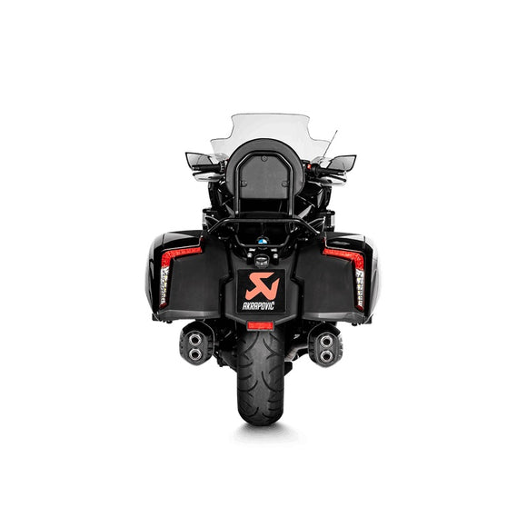 BMW K1600B Bagger/Grand America - (2018-2020) Akrapovic Titanium Silencer Slip-On Kit (Includes Carbon Heat Shields) - Twin Black  - Road Legal