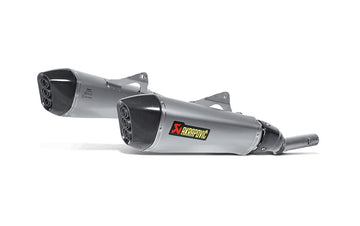 BMW K1600GT / GTL - (2011-2024) Akrapovic Titanium Silencer Slip-On Kit (Includes Carbon Heat Shields) - Twin Conical  - Road Legal