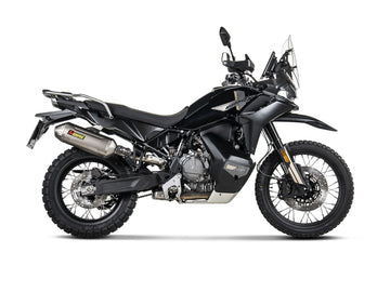 CF MOTO 800 MT-X - (2025-2026) Akrapovic Titanium Silencer Slip-On Kit (Includes Carbon Heat Shield) - Road Legal