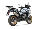 CF MOTO 800 MT Sport / Touring - (2022-2025) Akrapovic Titanium Silencer Slip-On Kit (Includes Carbon Heat Shield) - Road Legal
