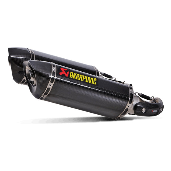 DUCATI Monster 1100 / S - (2009-2010) Akrapovic Carbon Silencer Slip-On Kit - Road Legal Removable Baffle