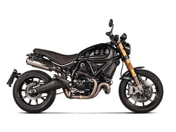DUCATI Scrambler 1100 Tribute Pro - (2022-2024) Akrapovic Twin Titanium Silencer Slip-On Kit - Road Legal (Std & Pro Models)