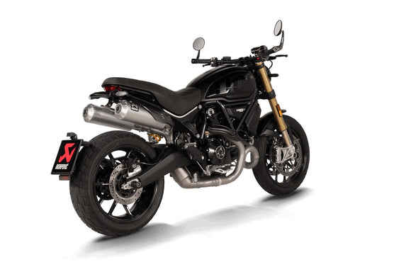 DUCATI Scrambler 1100 / Pro / Sport / Dark - (2020-2024) Akrapovic Twin Titanium Silencer Slip-On Kit - Road Legal (Std & Pro Models)