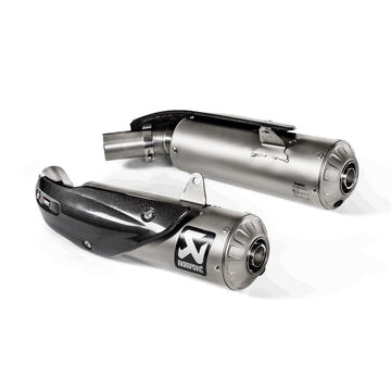 DUCATI Scrambler 1100 / Pro / Sport / Dark - (2018-2020) Akrapovic Twin Titanium Silencer Slip-On Kit - Road Legal (Std Models Only)