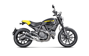 DUCATI Scrambler Icon (800cc) - (2015-2020) Akrapovic Titanium Silencer Slip-On Kit (Twin Black Coated) - Race Removable Baffle