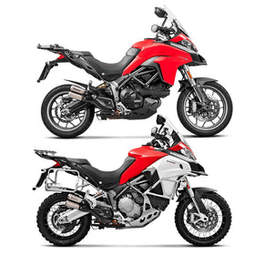 DUCATI Multistrada 1200 Enduro - (2016-2019) Akrapovic Titanium Silencer Slip-On Kit (Twin) - Road Legal