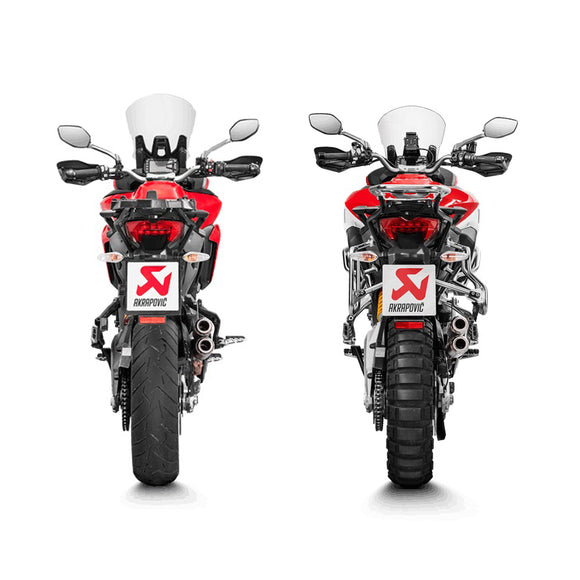 DUCATI Multistrada 1200 Enduro - (2016-2019) Akrapovic Titanium Silencer Slip-On Kit (Twin) - Road Legal