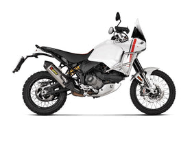 DUCATI DesertX - (2022-2024) Akrapovic Titanium Silencer Slip-On Kit - With Carbon Heatshield - Road Legal