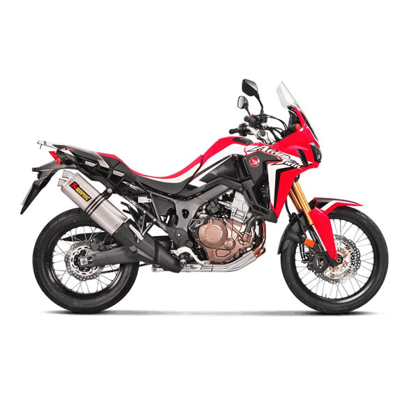 HONDA CRF1000L Africa Twin Adventure Sport - (2018-2020) Akrapovic Titanium Silencer Slip-On Kit - Twin Outlet - Road Legal