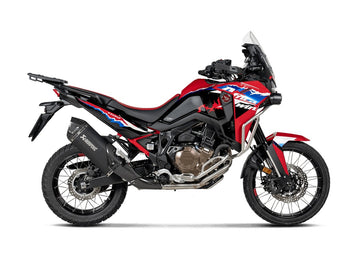 HONDA CRF1100L Africa Twin / Adventure Sport - (2024-2026) Akrapovic Black Coated Titanium Silencer Slip-On Kit - Twin Outlet With Carbon Endcap - Road Legal
