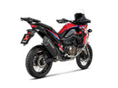 HONDA CRF1100L Africa Twin / Adventure Sport - (2024-2026) Akrapovic Black Coated Titanium Silencer Slip-On Kit - Twin Outlet With Carbon Endcap - Road Legal