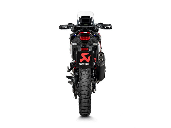 HONDA CRF1100L Africa Twin / Adventure Sport - (2024-2026) Akrapovic Black Coated Titanium Silencer Slip-On Kit - Twin Outlet With Carbon Endcap - Road Legal
