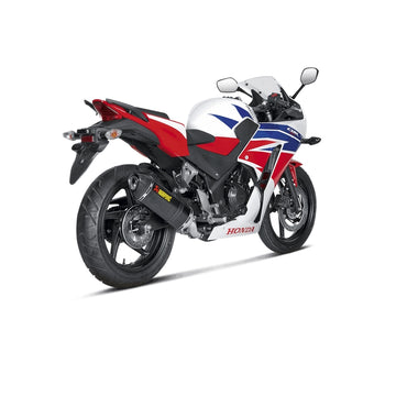 HONDA CBR300R - (2014-2021) Akrapovic Carbon Silencer Slip-On Kit  - Hexagonal - Race Removable Baffle
