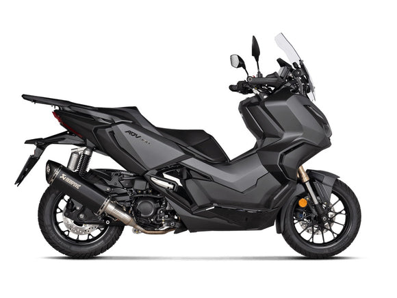 HONDA ADV 350 - (2022-2024) Akrapovic SP Black Coated Titanium Sleeved Slip-On Kit - Road Legal