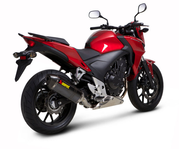HONDA CBR500R - (2013-2015) Akrapovic Carbon Silencer Slip-On Kit  - Hexagonal - Road Legal Removable Baffle