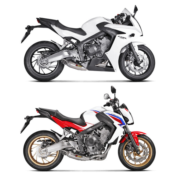 HONDA CBR650F - (2017-2018) Akrapovic Titanium Silencer Complete 4-1 System - Removable Baffle