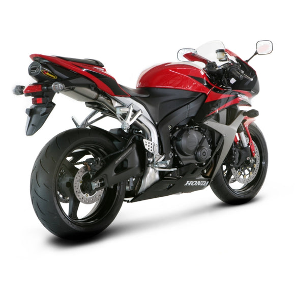 HONDA CBR600RR - (2007-2008) Akrapovic Titanium Silencer Slip-On Kit  AC STYLE SILENCER WITH CARBON OUTLET CAP - Road Legal Removable Baffle