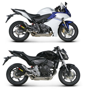 HONDA CB600 Hornet - (2007-2014) Akrapovic Carbon Silencer Slip-On Kit  - Hexagonal - Road Legal