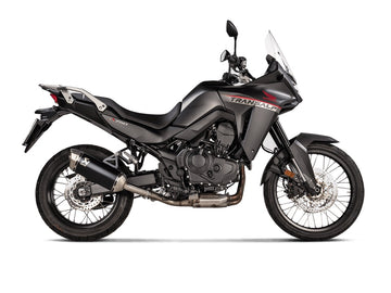 HONDA XL750 Transalp - (2023-2026) Akrapovic Titanium Silencer Slip-On Kit - Black Hexagonal - Road Legal