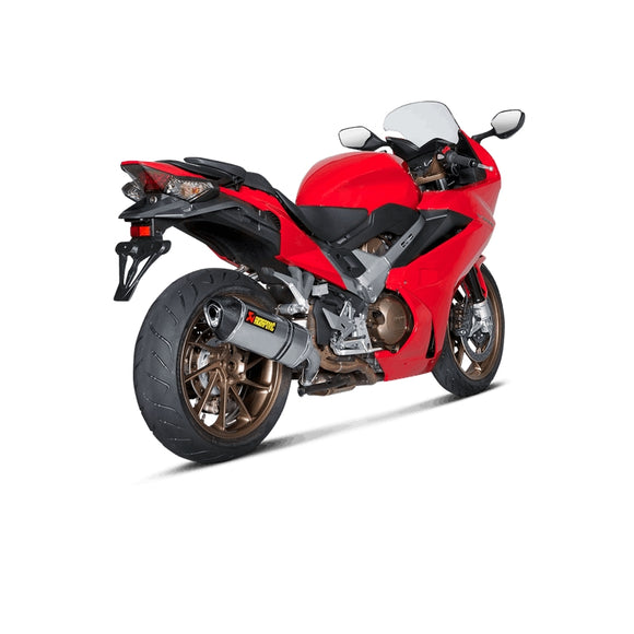 HONDA VFR800 Vtec - (2014-2016) Akrapovic Titanium Silencer Slip-On Kit - Hexagonal - Road Legal Removable Baffle