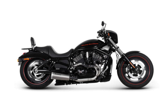 HARLEY-DAVIDSON VRSC-F V-Rod Muscle (1247cc) - (2009-2017) Akrapovic Complete Stainless Race System - With Titanium Silencer, Inc Carbon Heat Shield