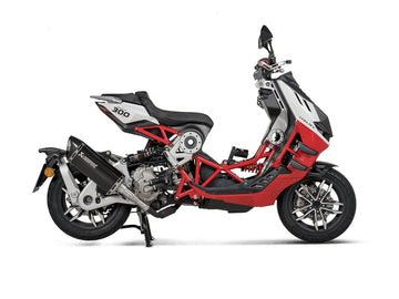 ITALJET Dragster 300 - (2024-2024) Akrapovic Black Titanium Silencer Slip-On Kit With Carbon End Cap - Road Legal