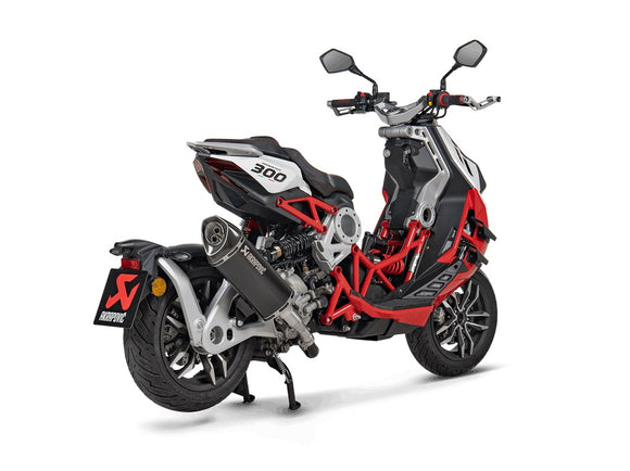 ITALJET Dragster 300 - (2024-2024) Akrapovic Black Titanium Silencer Slip-On Kit With Carbon End Cap - Road Legal