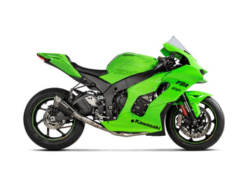 KAWASAKI ZX-10R / RR - (2021-2025) Akrapovic Full System (Black Titanium Silencer & Header) - Race (Optional Baffle Available)