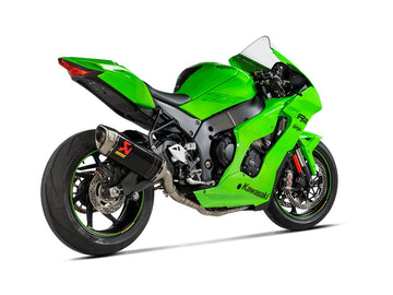 KAWASAKI ZX-10R / RR - (2021-2025) Akrapovic Full System (Black Titanium Silencer & Stainless Header) - Race (Optional Baffle Available)