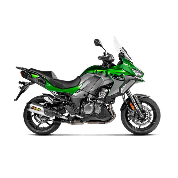KAWASAKI Versys 1000 - (2019-2024) Akrapovic Titanium Silencer Slip-On Kit With Carbon Heat Shield - Road Legal