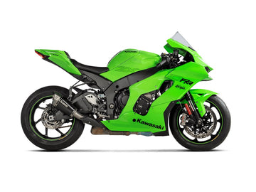KAWASAKI ZX-10R / RR - (2021-2025) Akrapovic Titanium Silencer Slip-On Kit - Black ASZ Style - Race (Optional Baffle Available)