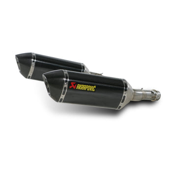 KAWASAKI Z1000SX - (2011-2013) Akrapovic Carbon Silencer Slip-On Kit - Hexagonal Silencers  - Road Legal Removable Baffle