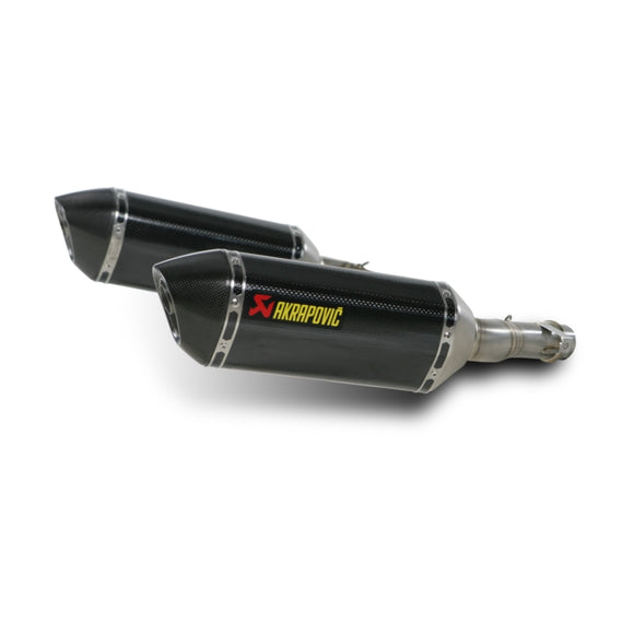 KAWASAKI Z1000 - (2010-2013) Akrapovic Carbon Silencer Slip-On Kit - Hexagonal Silencers  - Road Legal Removable Baffle