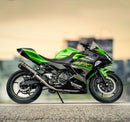 KAWASAKI Ninja 400 - (2018-2023) Akrapovic Full System (Carbon Silencer & Stainless Headers) - Race Removable Baffle