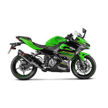 KAWASAKI Z400 - (2019-2026) Akrapovic Carbon Silencer Slip-On Kit - Hexagonal - Race Removable Baffle