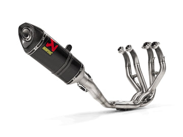 KAWASAKI ZX-6R - (2024-2026) Akrapovic Carbon Silencer Complete Stainless 4-2-1 System - Race Removable Baffle