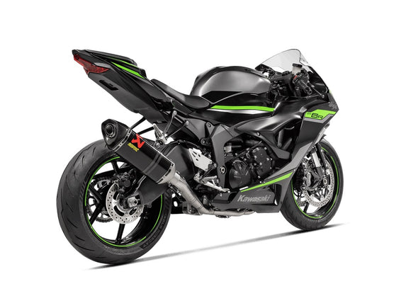 KAWASAKI ZX-6R - (2024-2026) Akrapovic Carbon Silencer Complete Stainless 4-2-1 System - Race Removable Baffle