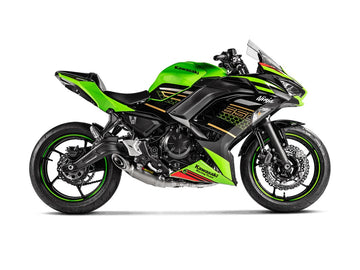 KAWASAKI Ninja 650 - (2023-2026) Akrapovic Titanium Silencer Complete Stainless 2-1 System - Race Removable Baffle