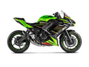 KAWASAKI Ninja 650 - (2017-2023) Akrapovic Titanium Silencer Complete Stainless 2-1 System - Race Removable Baffle