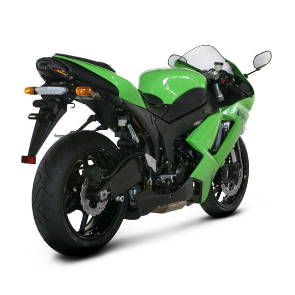 KAWASAKI ZX-6R - (2007-2008) Akrapovic Titanium Silencer Slip-On Kit  (With Carbon Outlet Cap) - Road Legal Removable Baffle